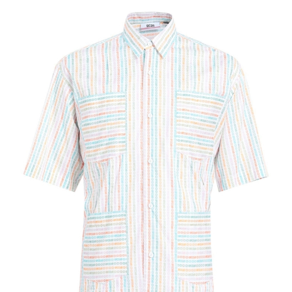 GCDS Short Sleeve Collared Shirt Button Up